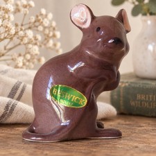 Vintage Beswick England Mouse Figurine 1678 Albert Hallam Brown Gloss Label picture