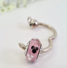 Authentic Pandora Disney Mickey Mouse Icon Pink Murano Glass Parks Exclusive picture