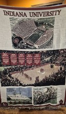 NWT HTF Vintage IU Tapestry Blanket  72 X 52 Indiana University College 1987 New picture