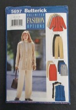 Butterick 5697 Pattern  Misses Jacket, Vest, Skirt & Pants Sz 20-22-24 Uncut picture