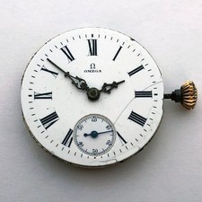 Rare For Part ANTIQUE Pocket Watch OMEGA Swiss Movement Repair 26 mm  picture