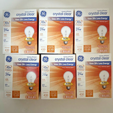 12 Bulbs 6 Pack Light Bulbs GE Clear Glass 29watt equivalent to 40w Dimmable A19 picture