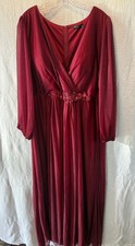 Shein Curve, wine color full length formal dress w inner lining, Worn 1 time picture