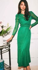 NWT Lilly Pulitzer Preslie Midi Dress Fiddle Leaf Green Size XL Stunner Sparkly picture