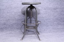 Vintage Toledo Industrial Adjustable Architect Drafting Factory Metal Stool picture