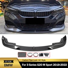 AC Style Front Bumper Splitter Lip For BMW G20 330i M Sport 2019-22 Carbon Fiber picture