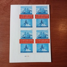 US 2026 Scot #6117a  4ever Coast Guard Academy Stamp Imperf/NDC Plate Block of 4 picture