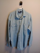 Vintage Polo Ralph Lauren Dungaree Workshirt Mens XL Blue Chambray 90s USA... picture