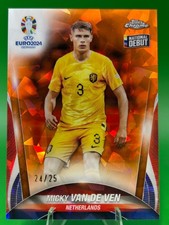 2024 Topps Chrome UEFA Euro Saphire Ed Mickey Van De Ven #84, Orange 24/25  picture