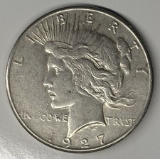 1927-S Peace Silver Dollar – Better Date Key – Choice VF / Borderline XF Details picture