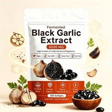 Black Garlic Extract 6000mg Softgels (300 Count) Odorless Aged Garlic Extra US picture