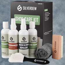 7PIECE Shoe Cleaning Kit w/2 Bottles Shoe Cleaner 2 Brushes Deodorizer Protector picture