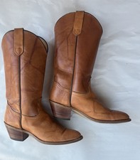 Vintage Frye American Classics Brown Cowboy Boots Western Size 7.5B Made in USA picture