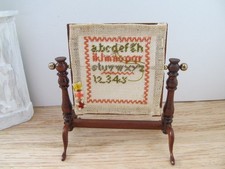Vintage Artisan Needlepoint Sampler Mell Prescott Frame  Dollhouse Miniature picture