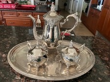 VTG Godinger Silverplated Tea/Coffee w/Lidded Creamer/Sugar(one handle missing) picture