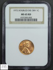 1972 Doubled Die Obverse DDO Die#1 Lincoln Memorial Cent 1C NGC MS 65 RD Red picture