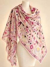 Emilio Pucci Firenze Large Sheer Geometric Square Scarf Pink Purple Multicolor picture