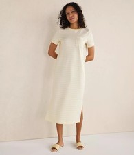 Haven Well Within Organic Cotton Interlock Stripe T-shirt Dress Yellow Sorbet M  picture