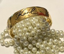 Vintage Karl Lagerfeld Embossed Bangle Bracelet QUOI DE 9 KARL?  picture