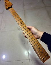 DIY 24Fret Roasted Flame Maple Guitar Neck matte locking nut for parts picture