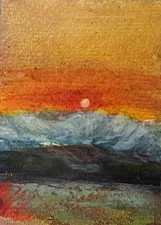 ORIGINAL 100% HAND PAINTED NATURE  ACRYLIC-OIL  ACEO LANDSCAPE PAINTING ART CARD picture