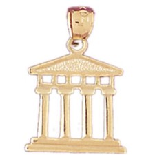 Parthenon in Greece Charm Pendant 14k Gold picture
