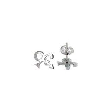 Silver Prince Inspired Earrings Heart Of Love Prince Symbol Earrings picture