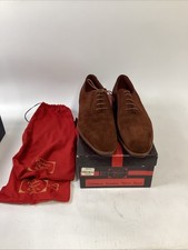 NIB Poulsen Skone Dunhill Suede Oxford Dress Shoes Canterbury Brown Men 9.5 D picture