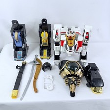 Vintage 1994 Power Rangers White Tigerzord & Thunder Megazord Bandai Toy Lot picture