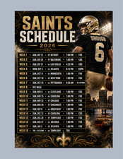 New Orleans Saints 2026-27 Magnetic Schedule. 5x7