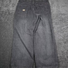 Vtg Made In USA Baggy Lee Dungarees Mens 38x30 Faded Black Jeans Skater Hip Hop picture