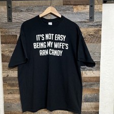 Gildan Men's 2XL Black Cotton Crew Neck Short Sleeve Funny Graphic T-Shirt picture