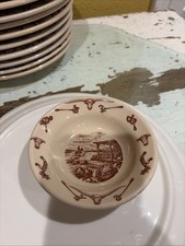 Vintage Wallace China Western Ranch Brand Berry Bowl 4 3/4” Restaurant Ware picture