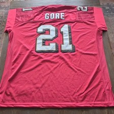 Reebok Authentic 49ers Frank Gore #21 Red Jersey Sz 60 On Field 60 Seasons Patch picture