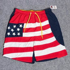 NWT Tommy Hilfiger Intl Games Swim Trunks Shorts USA Flag Youth XL Men's Small picture