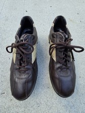 Ecco Men's Hydromax Golf Shoes Size 42 EU Brown Leather Soft Spikes US ~9.5 picture