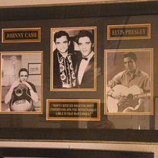 Elvis Presley & Johnny Cash Framed Photo Collage Wall Display with Quote Plaque picture