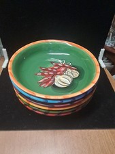 6 Certified International Jennifer Clark Pasta Bowls 9.5