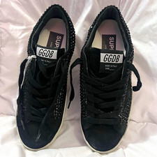NWT Authentic Golden Goose Super-Star Black Swarovski Crystal Women 6/36 picture