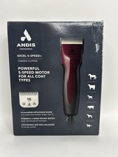 Andis 68530 Excel 5-Speed Detachable Blade Clipper Kit Burgundy *NEW SEE BOX* picture