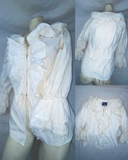 VTG 1800S STYLE PUFFY VICTORIAN PIRATE GOTH RUFFLE LACE SLEEVE REENACTMENT SHIRT picture