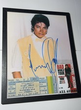 Michael Jackson Signed Photo Reprint w/ 1988 Ticket & VIP Pass Reprints picture