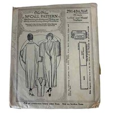 McCall Antique Earaly 1900's Pattern #2914 Ladies/Misses Negligee Size S picture