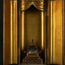 Rare Antique Japanese Butsudan with Kato Kiyomasa Figure picture