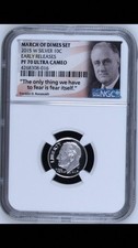 PROOF 70 March of Dimes 2015-W SILVER Roosevelt Dime ULTRA CAMEO NGC EARLY RE picture