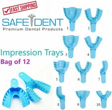 Dental Impression Trays Perforated Plastic Autoclave (CHOOSE SIZE) (1 Bag of 12) picture