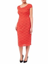 Colebrooke by Windsmoor Clemetine Lace Dress Orange Size UK 12 LF7 GG 12 picture
