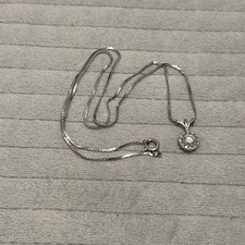 Vintage Jabel .5 Ct Diamond Halo Pendant Necklace 14k White Gold .75tcw picture