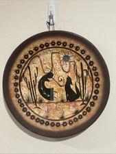 Vintage Mexican Pottery Large 12.5” Handpainted Wall Art/Plate picture