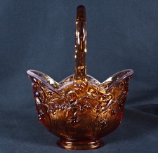 Fenton #8437 Lily of the Valley Amber Cameo Opalescent 8
